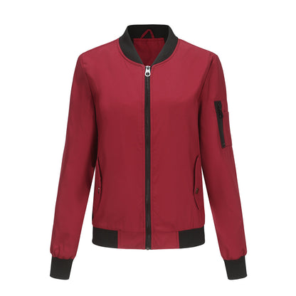 Thin Varsity Jacket Burgundy