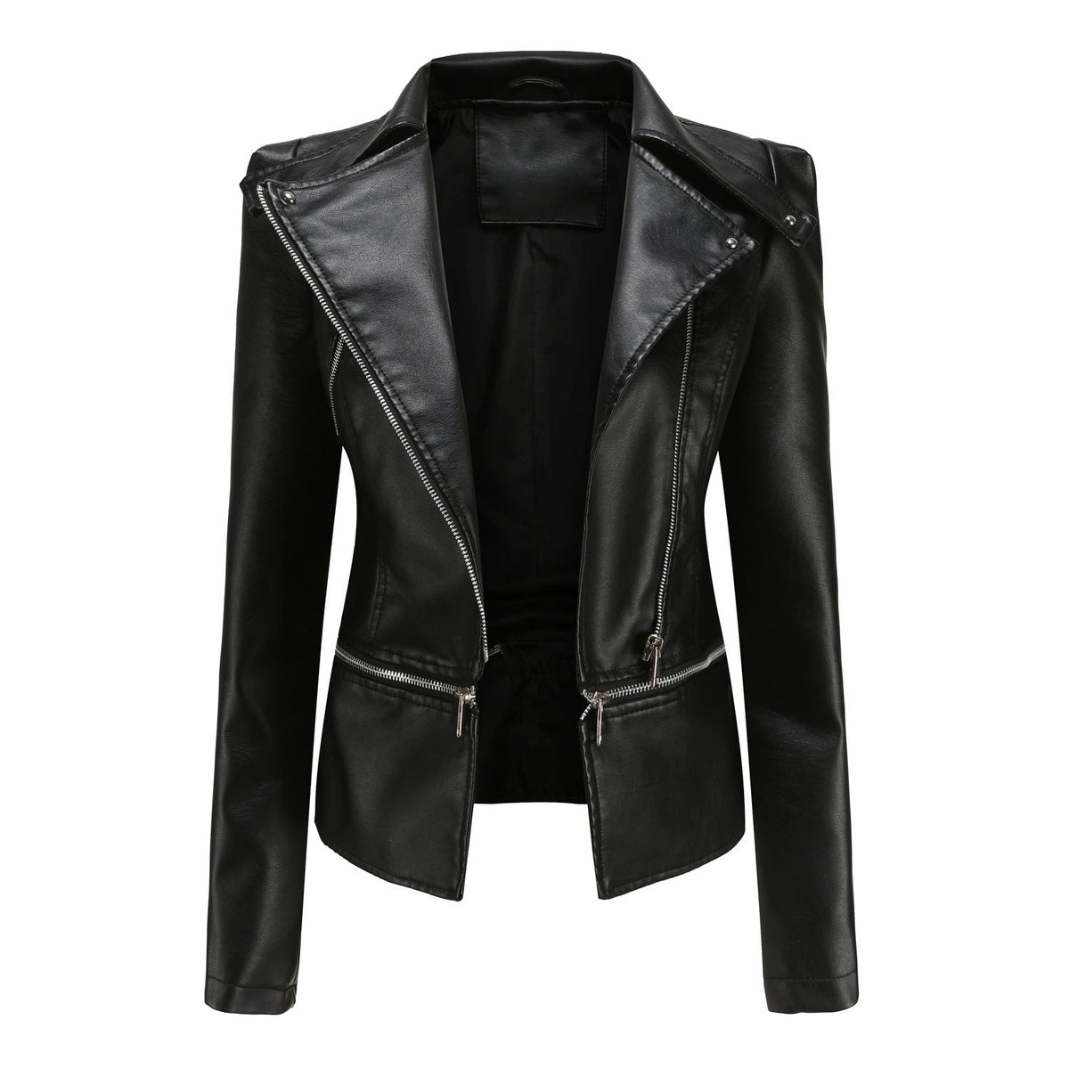 Faux Leather Coat Day to Night Jacket Black