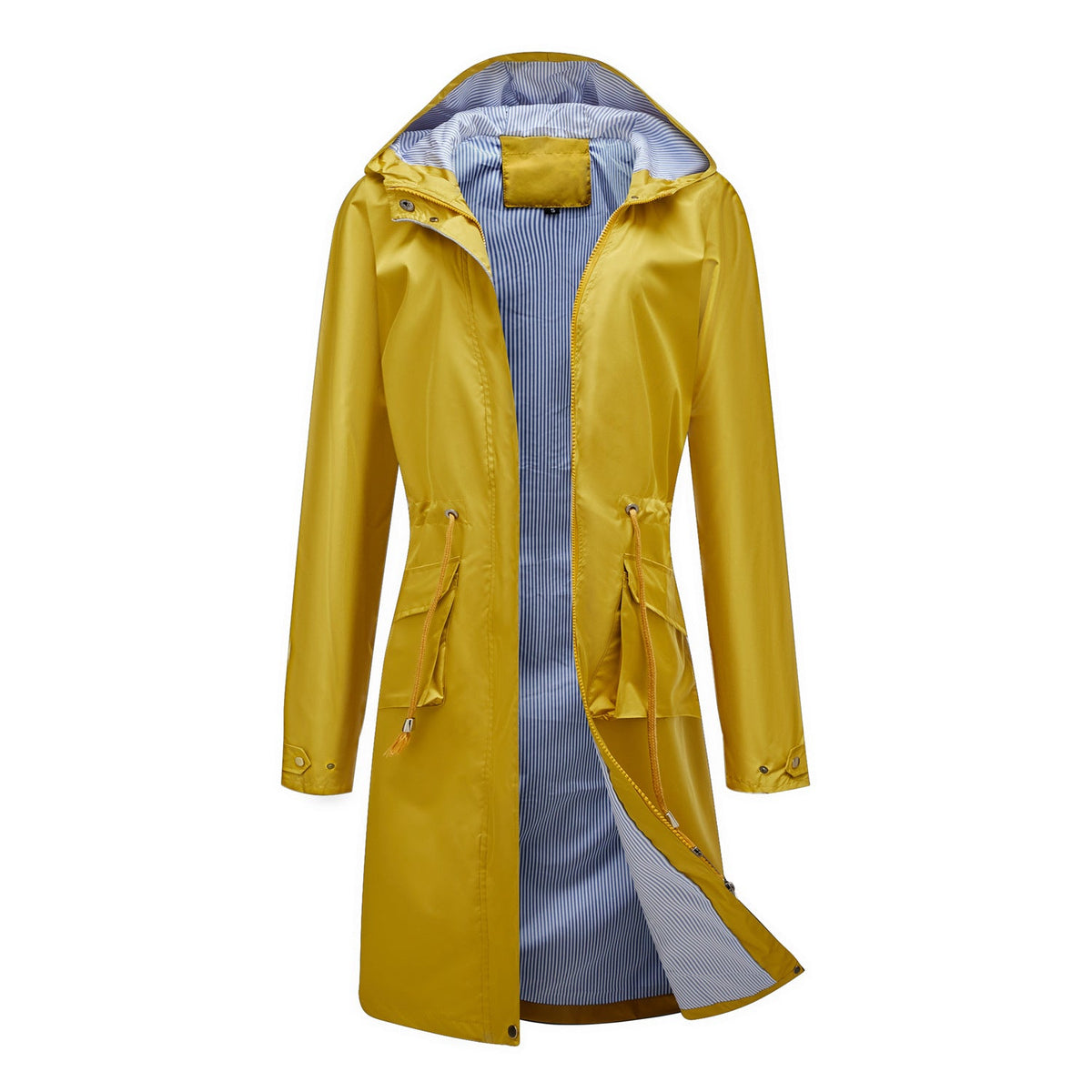 Long Casual Trench Coat Women Waterproof Yellow