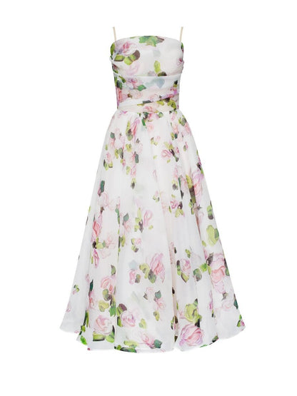 Sleeveless Printed Dress White