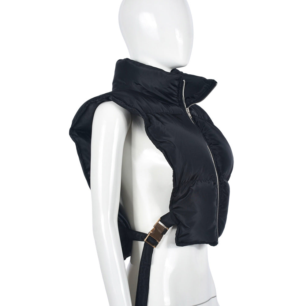 Cotton Padded Zipper Vest Coat