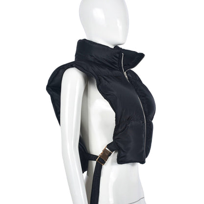Cotton Padded Zipper Vest Coat