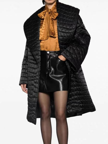 Quilted Cotton Cloak Coat