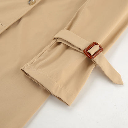 Khaki Double Breasted Trench Coat