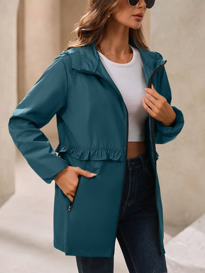 Rainproof Hooded Jacket Blue