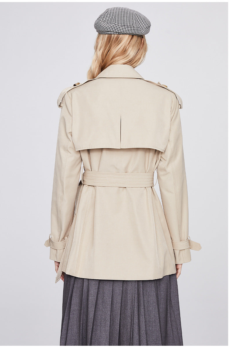 Double Breasted Short Trench Coat