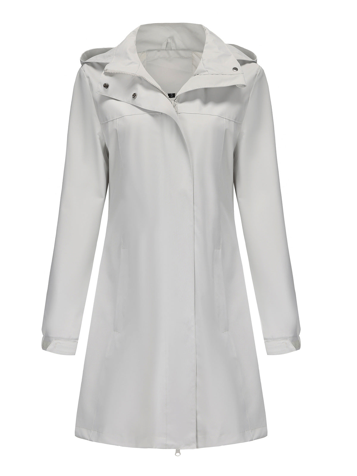 Solid Color Long Sleeve Windbreaker Coat