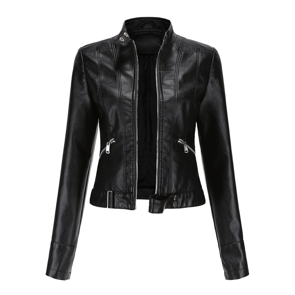Motorcycle Jacket Faux Leather Black