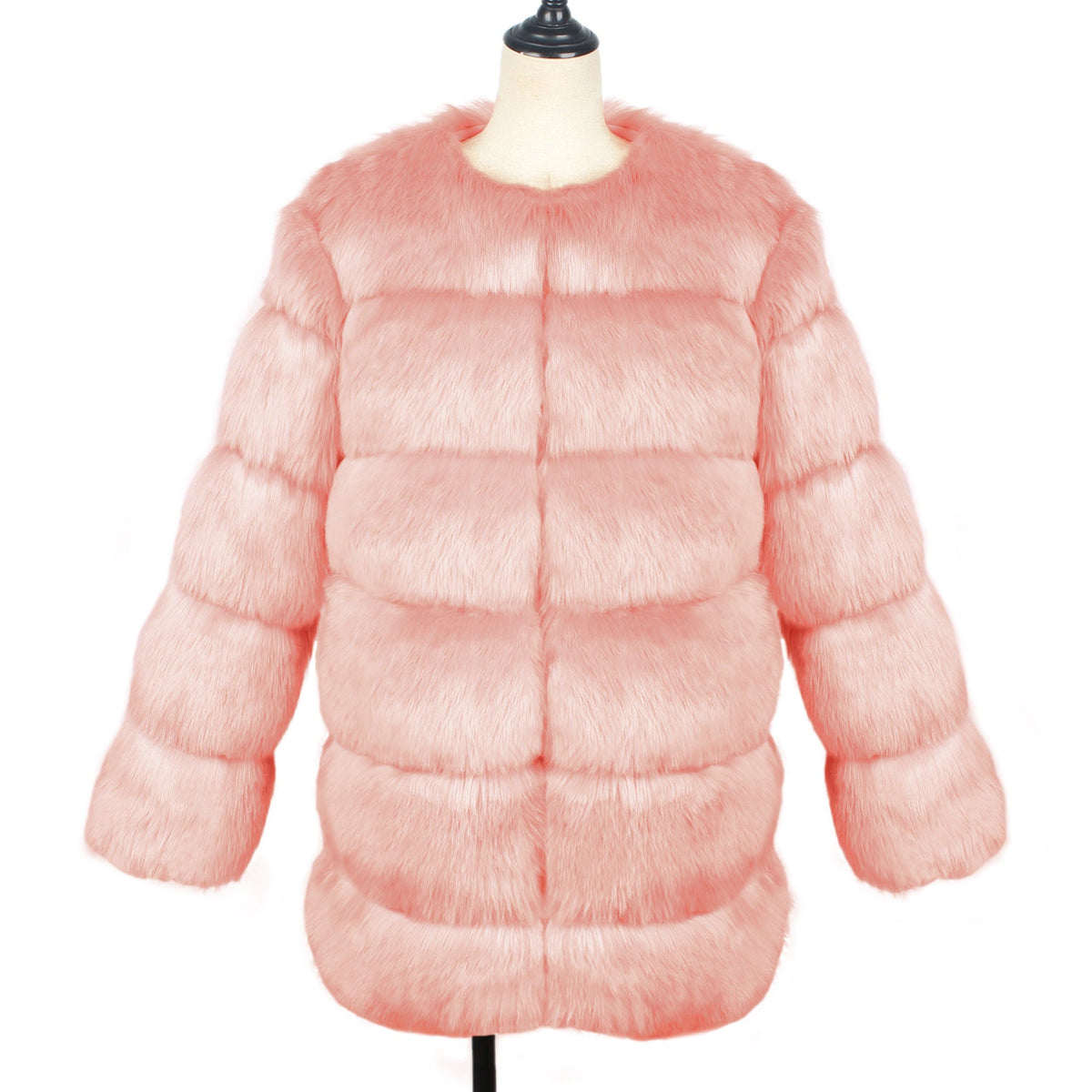 Faux Fur Long Coat Pink