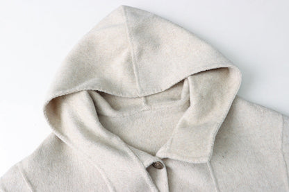Woolen Hooded Cape Coat