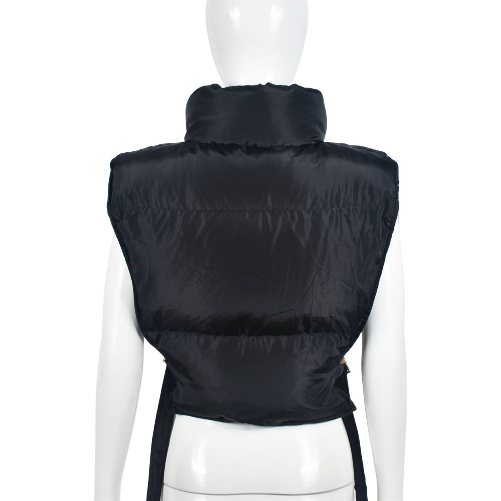 Cotton Padded Zipper Vest Coat