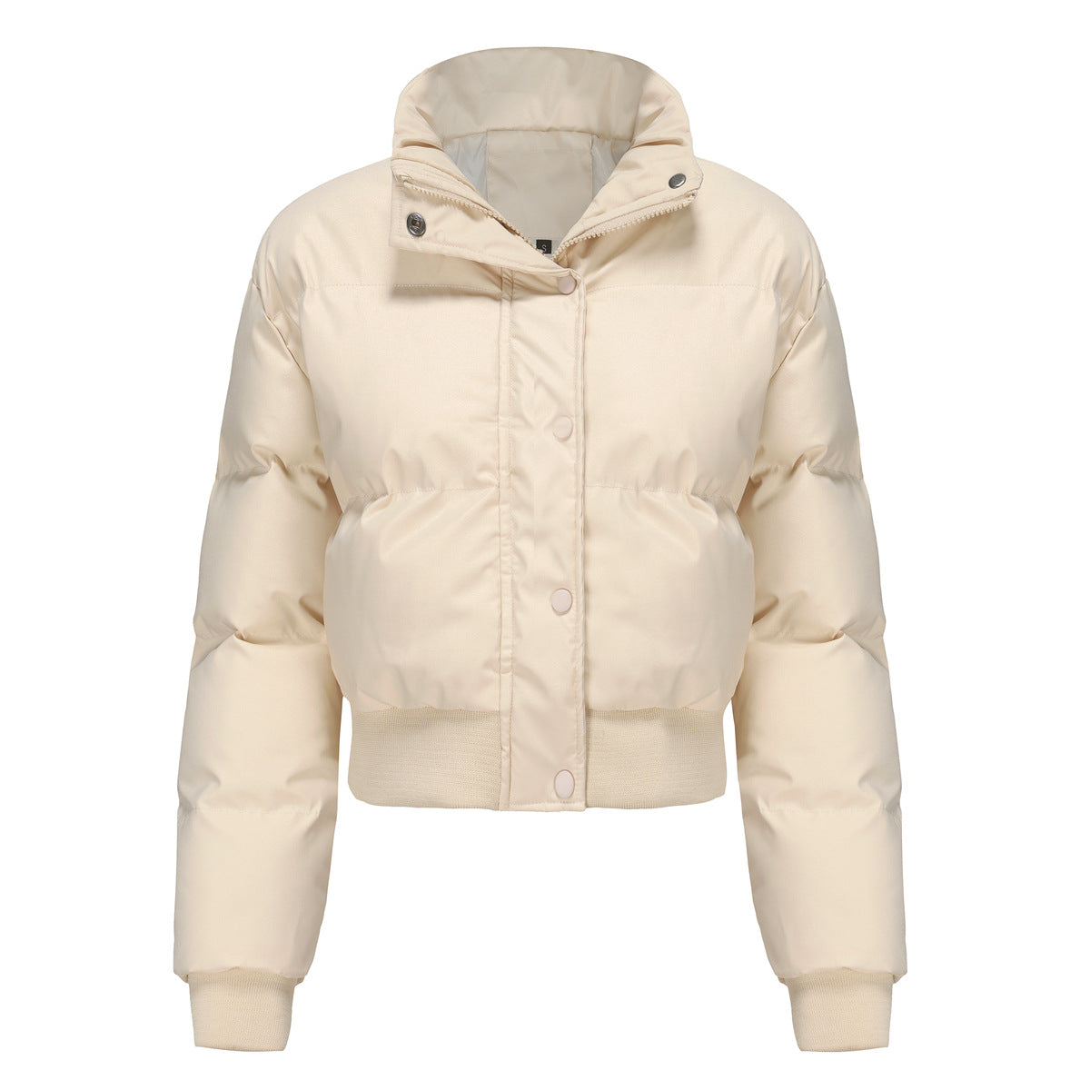 Short Cotton Padded Jacket Khaki