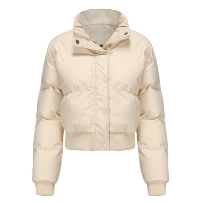 Short Cotton Padded Jacket Khaki
