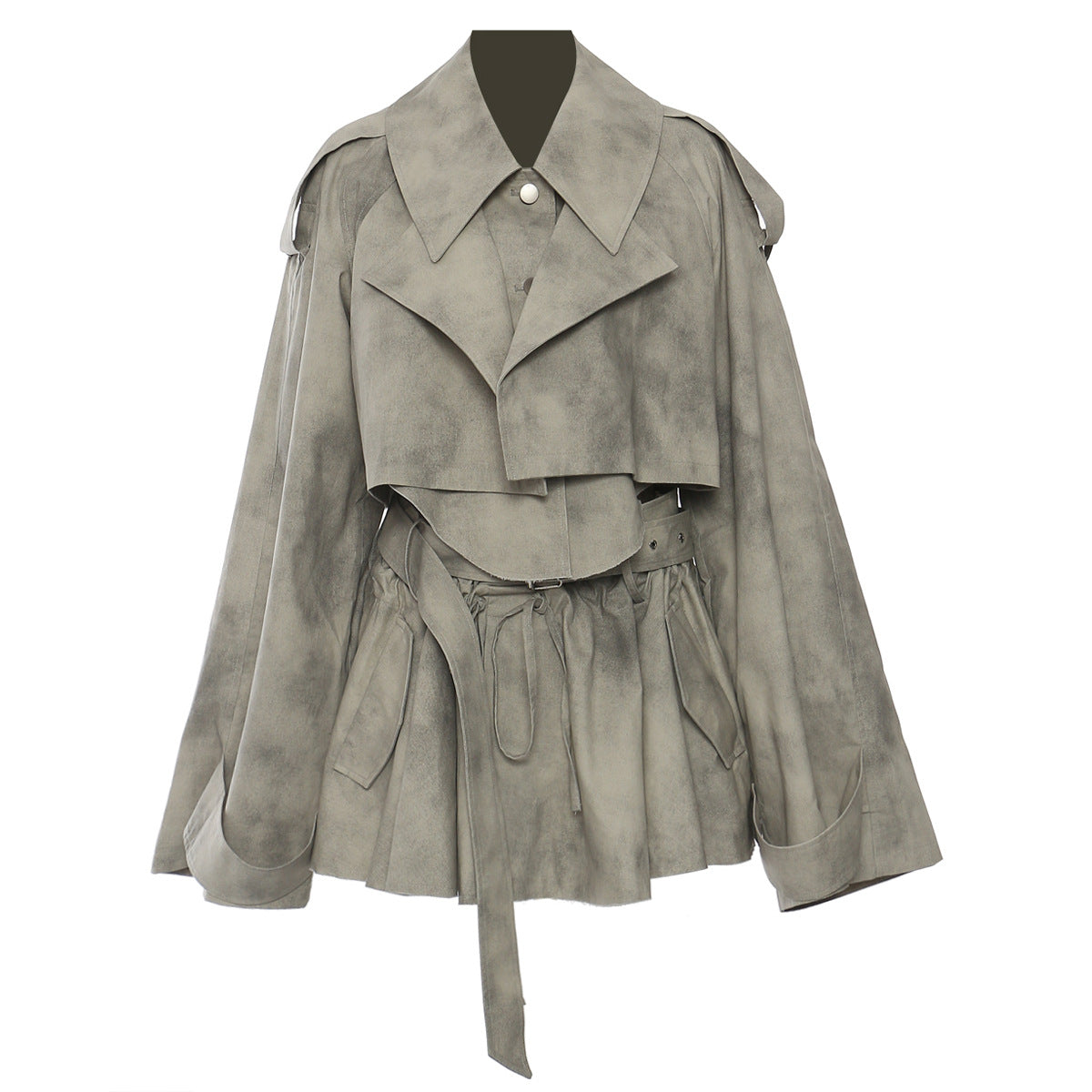 Camouflage Ink Skirt Suit Set