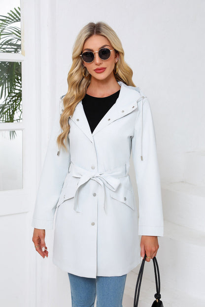 Hooded Waterproof Loose Trench Coat