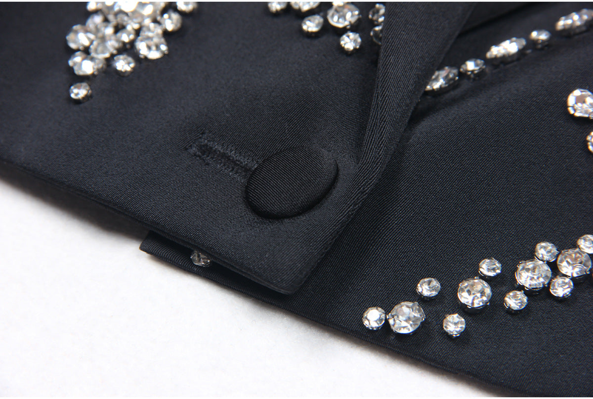 Rhinestone Sleeveless Business Vest