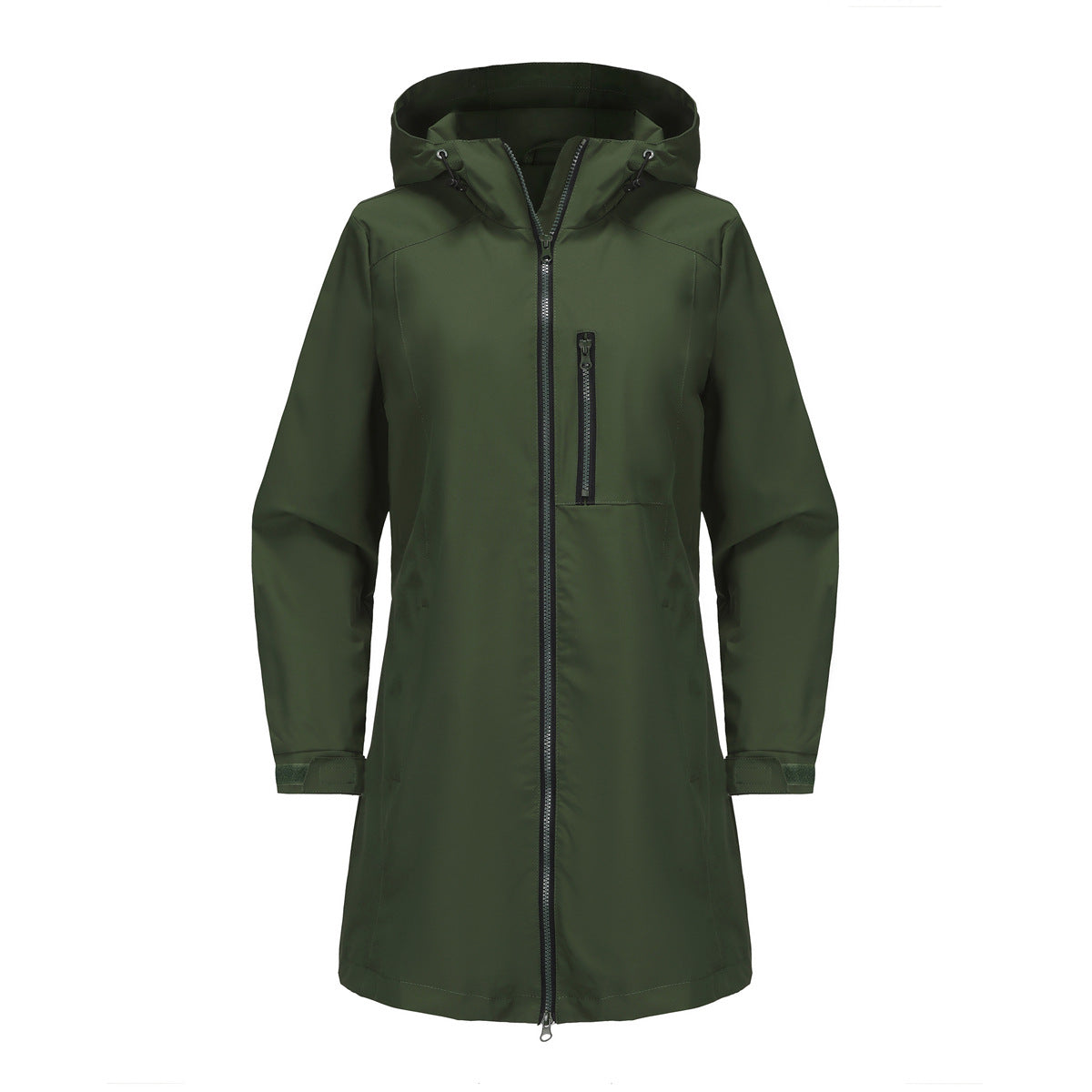 Waterproof Hooded Windbreaker Coat Army Green