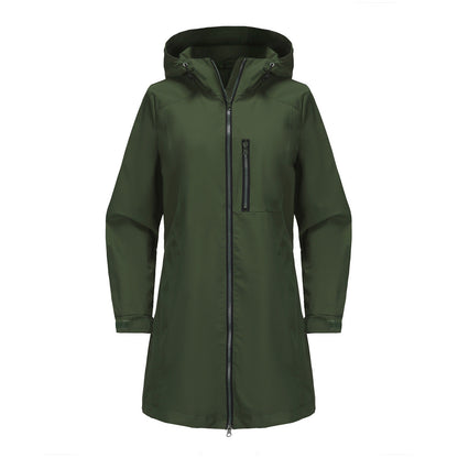 Waterproof Hooded Windbreaker Coat Army Green