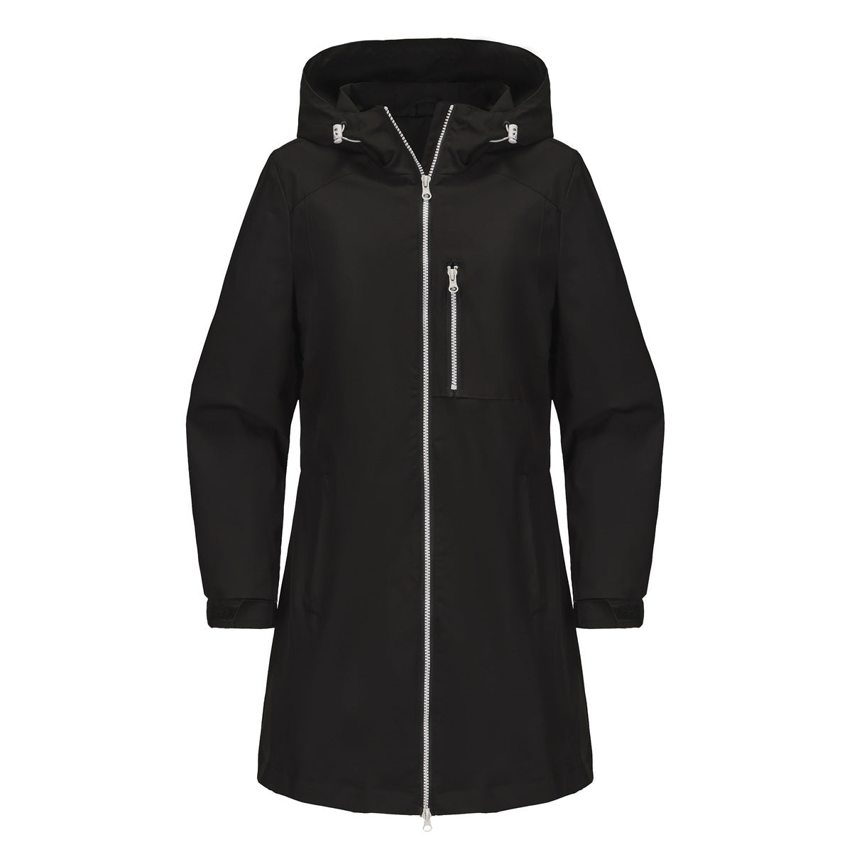Waterproof Hooded Windbreaker Coat Black