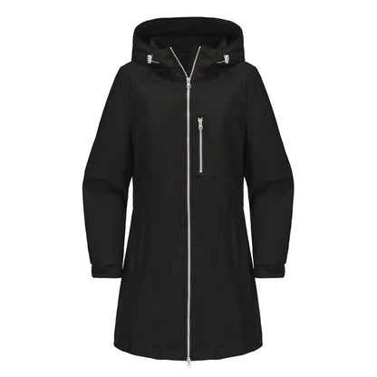 Waterproof Hooded Windbreaker Coat Black