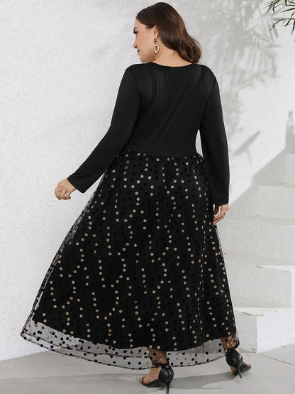 Victoria Long Sleeve Polka Dot Dress