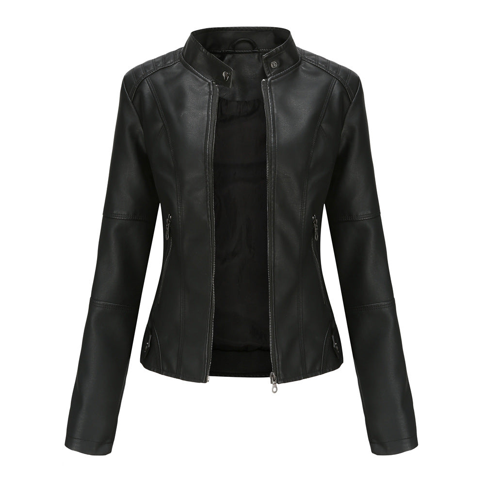 Versatile Slim Biker Jacket Black