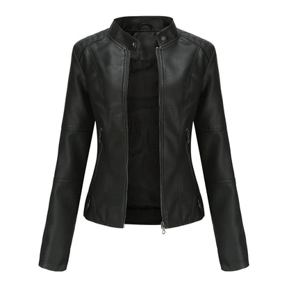 Versatile Slim Biker Jacket Black