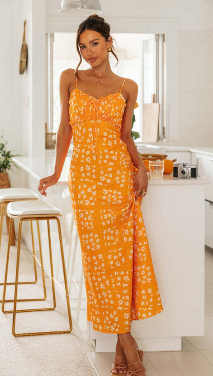 Sexy Slim Fit V Neck Backless Long Dress
