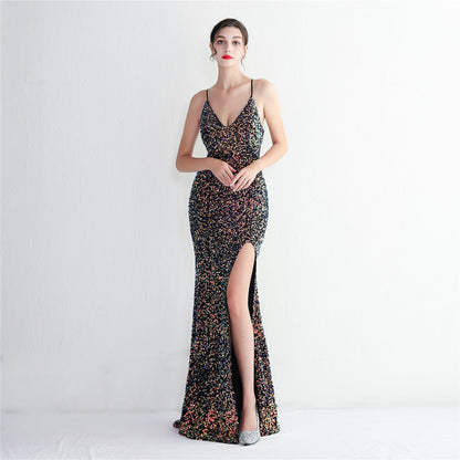 Velvet Bottom Sequined Dress Symphony black