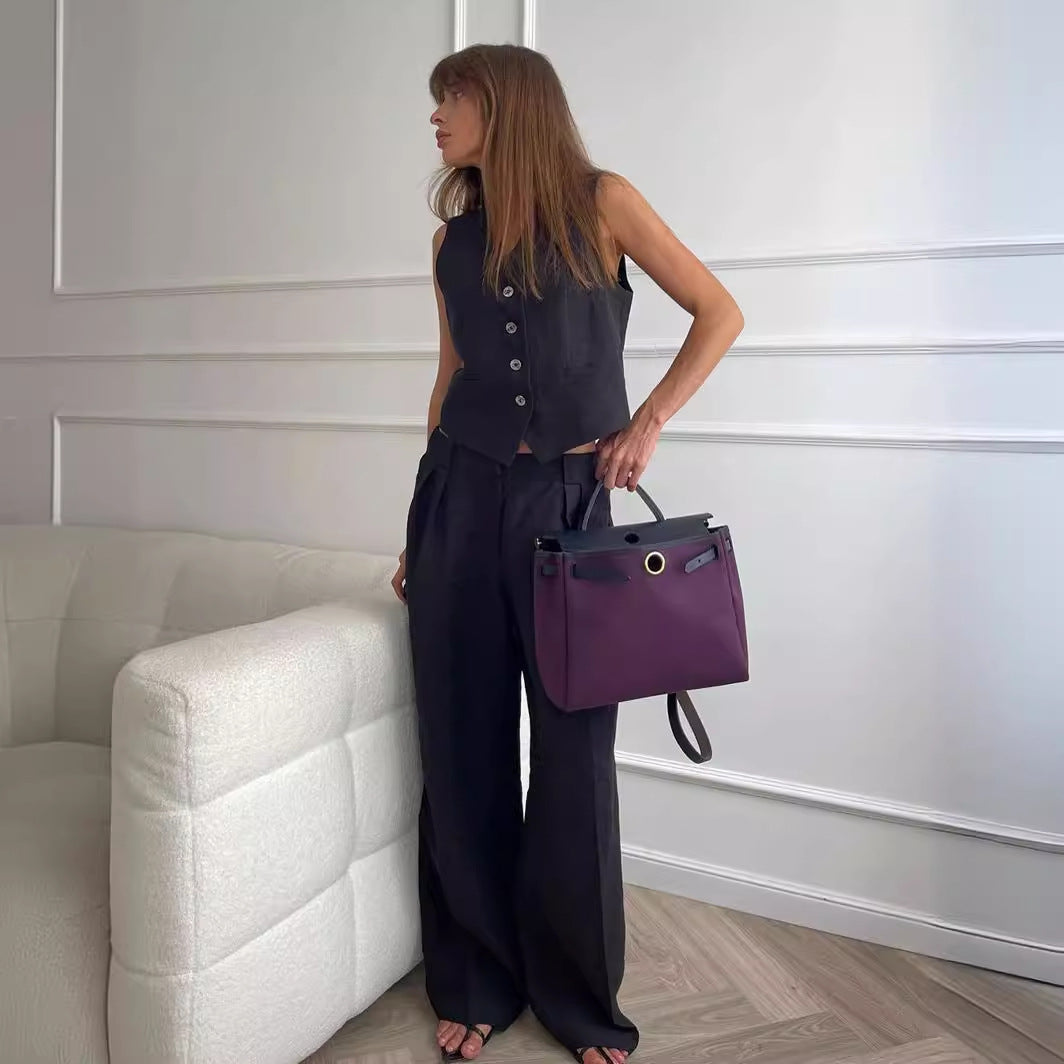 Vest & Casual Pants Two Piece Set
