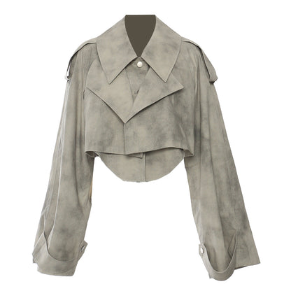 Camouflage Ink Skirt Suit Top