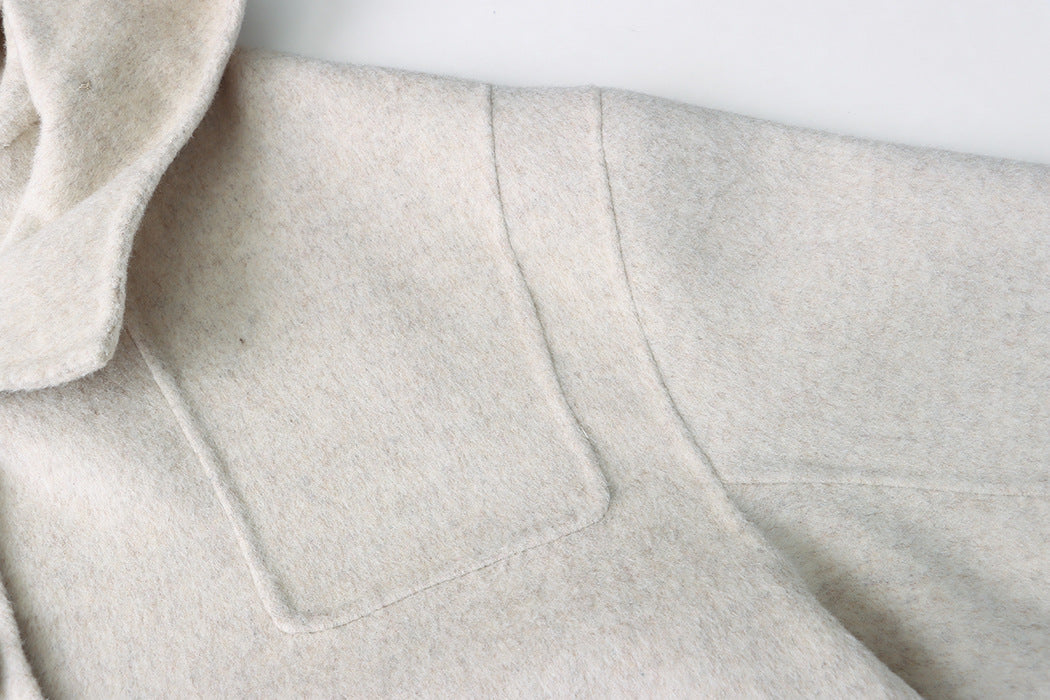 Woolen Hooded Cape Coat