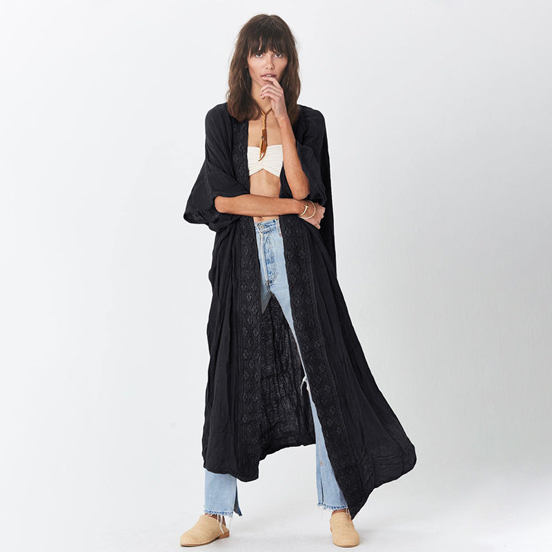 Renee Loose Fit Cardigan Kaftan One Size Black
