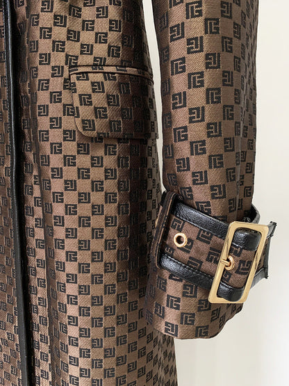 Jacquard Maze Trench Coat