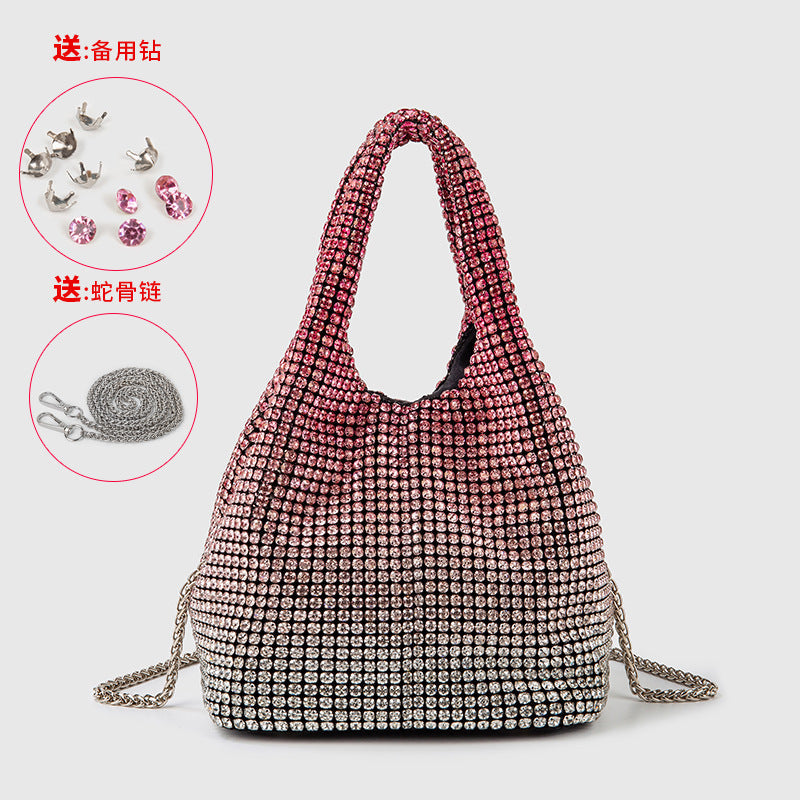 Studded Rhinestone Messenger Bag Handbag One Size Intense Red
