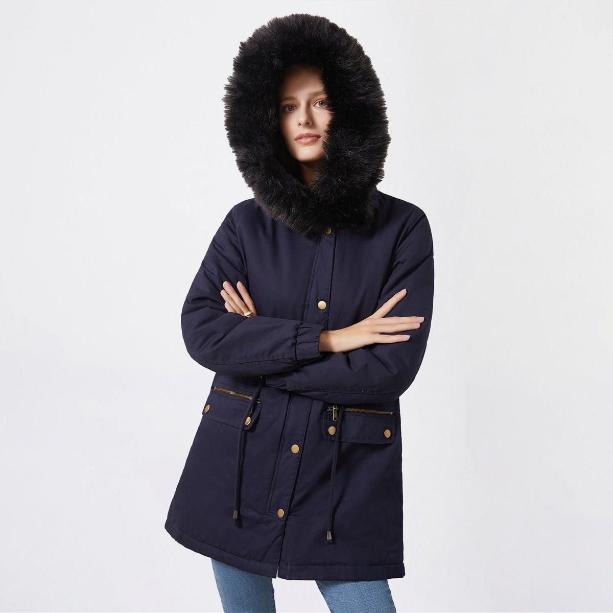 Fleece Lined Hooded Parka Jacket