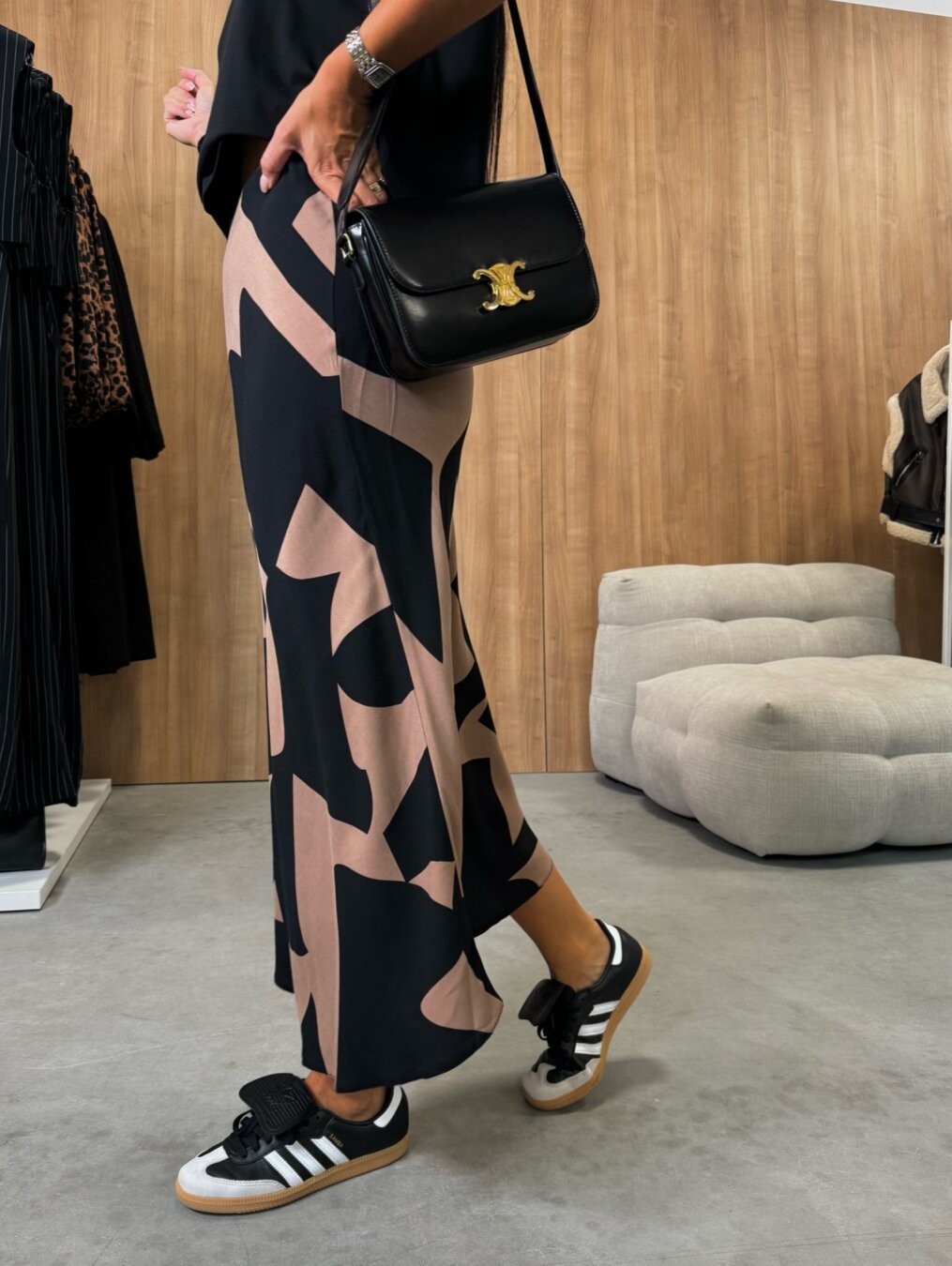 Clidress Printed Bodycon Midi Skirt
