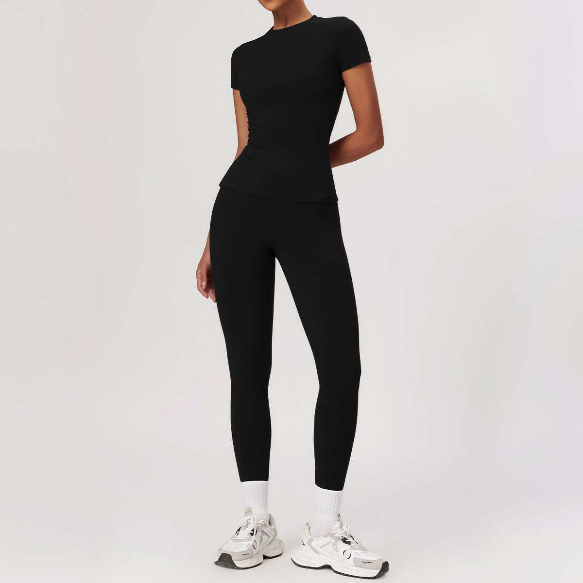 Fitted Active Yoga Set Black