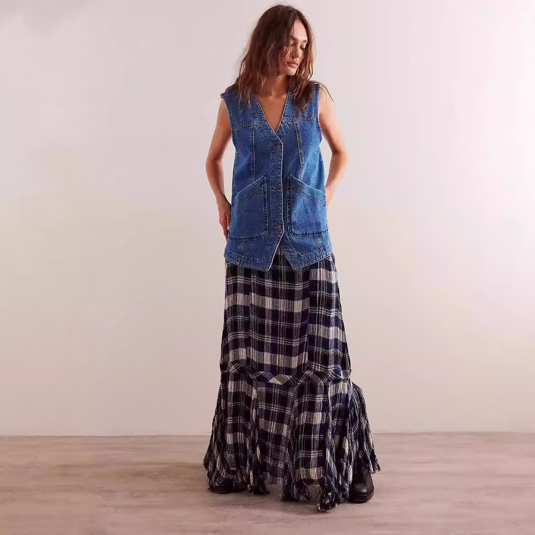 Denim Sleeveless Vest