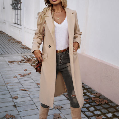 Collared Cardigan Coat Apricot