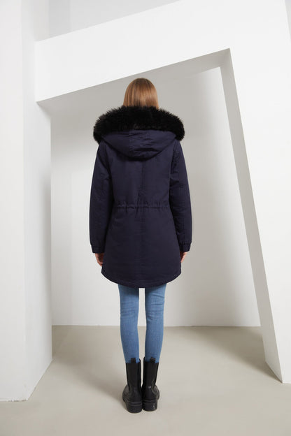 Fleece Lined Hooded Parka Jacket