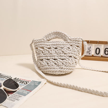 Crossbody Rope Cotton Thread Woven Bag Crochet One Size Colorful Crossbody Cotton Thread with Lining