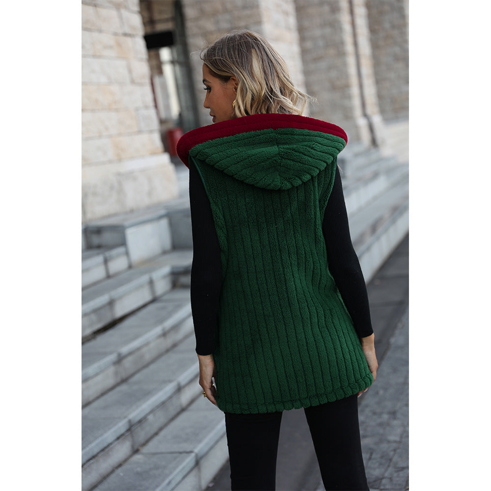 Plush Sleeveless Loose Coat