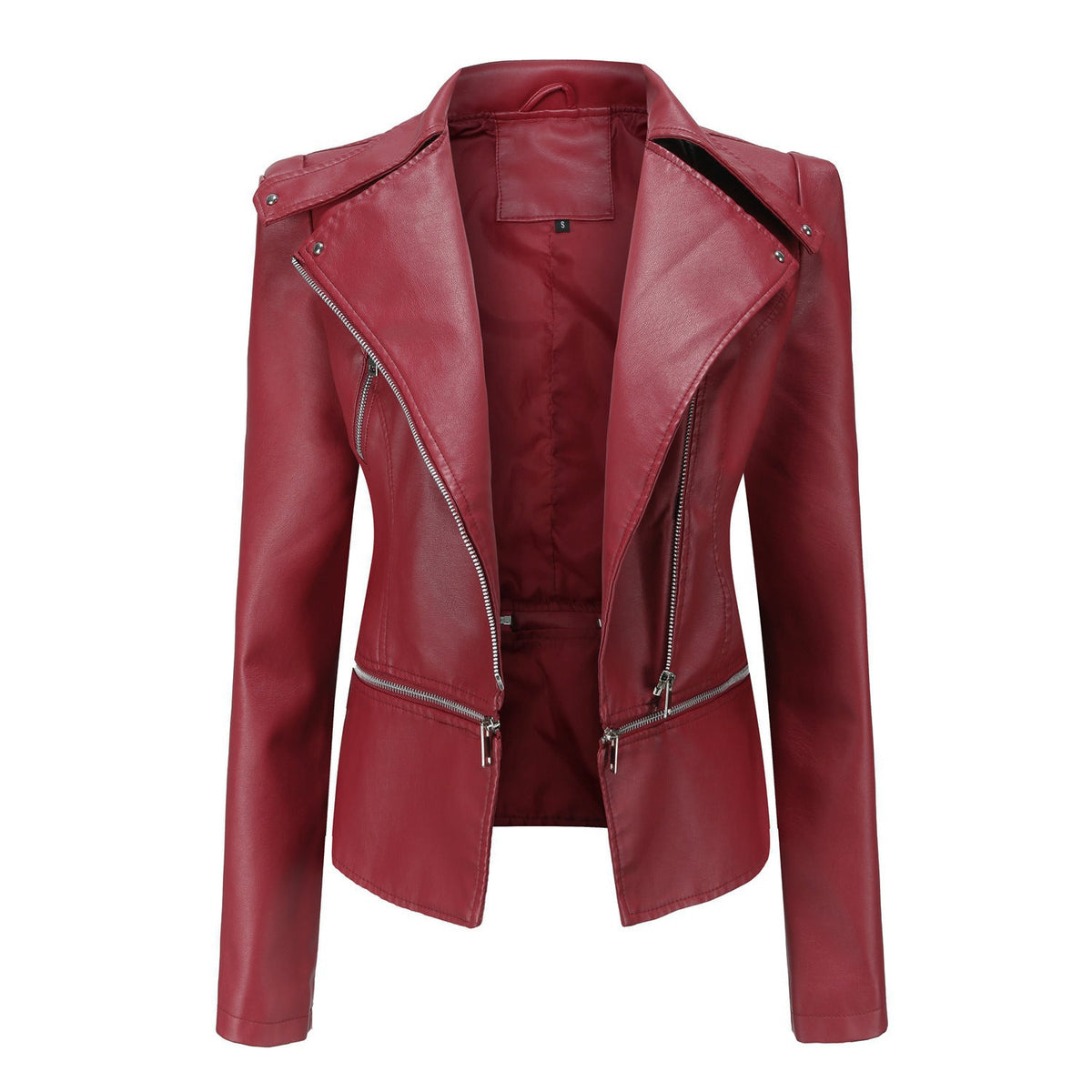 Faux Leather Coat Day to Night Jacket Burgundy