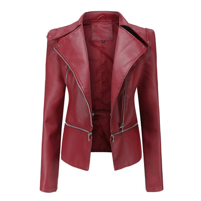 Faux Leather Coat Day to Night Jacket Burgundy