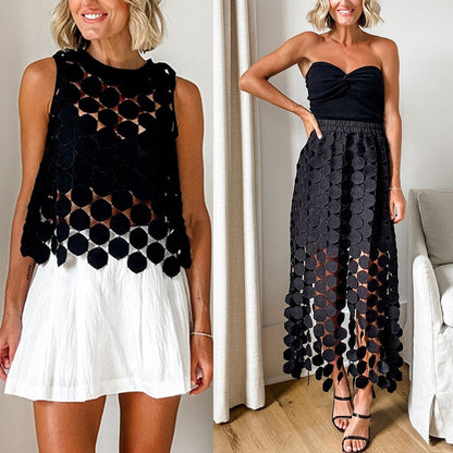 Clidress Circular Tassel Top & Skirt Set