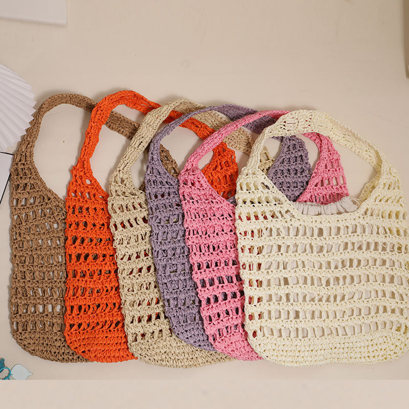 Crochet Handmade Cutout Tote Beach Bag