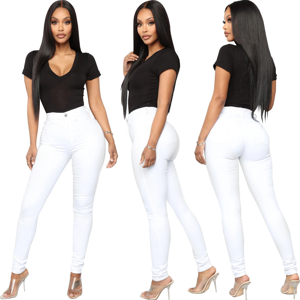 Brenda High Waist Skinny Pants White