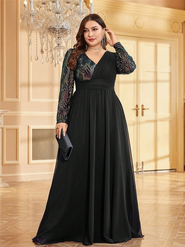 Long Sleeved Evening Dress Special Occasion Dress Black