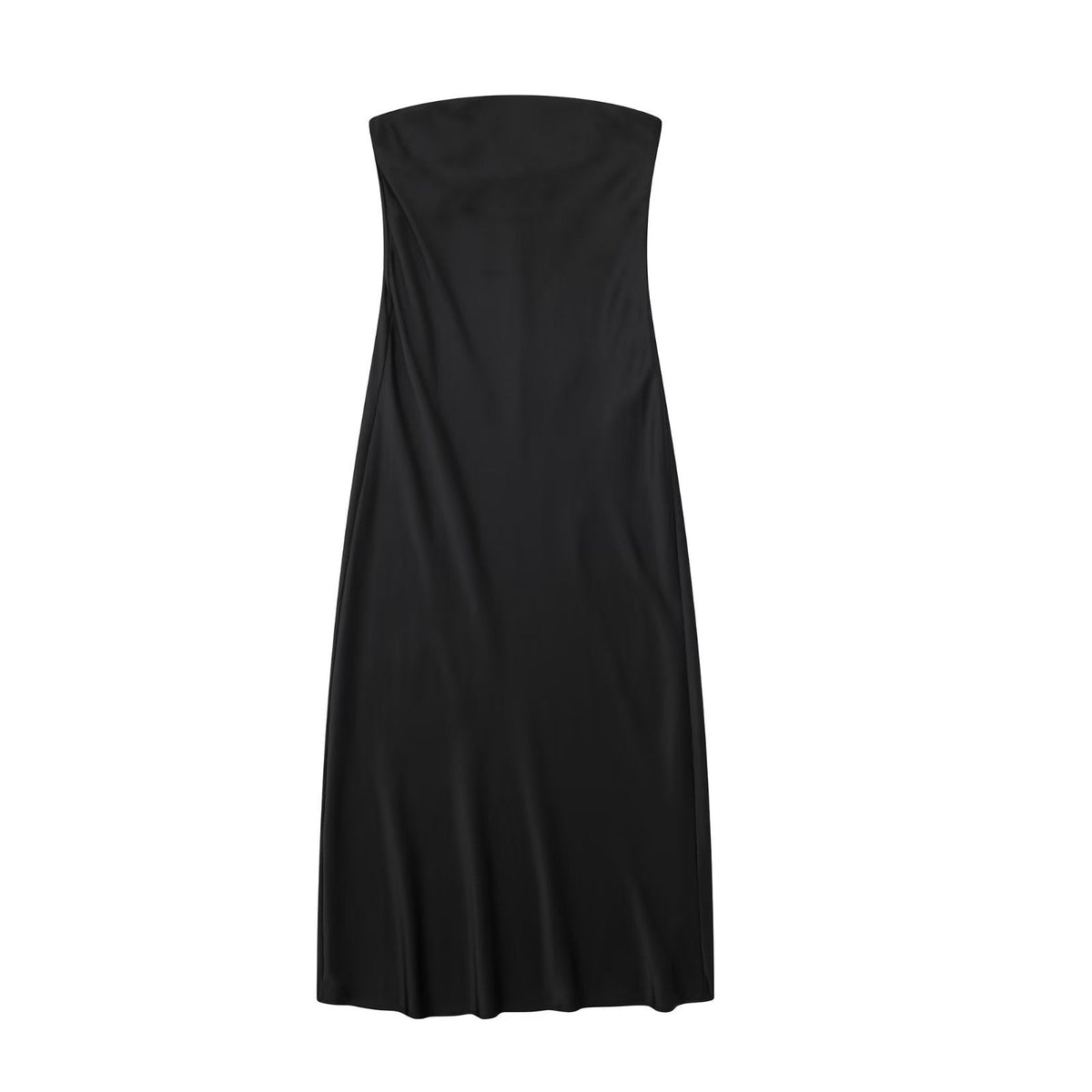 Satin Tube Dress Black
